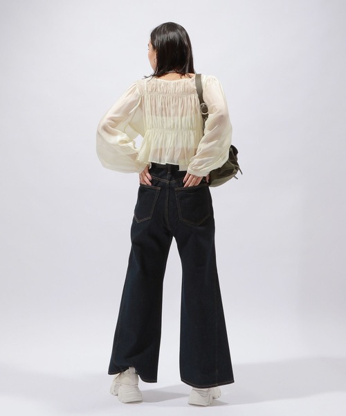 PAGEBOY（ページボーイ）の「レースアップシャーリングブラウス（シャツ/ブラウス・レディース・ブラック/アイボリー/オフホワイト/ブルー・FREE）」の14枚目の写真