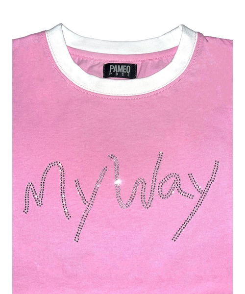 PAMEO POSE（パメオポーズ）の「MY WAY Chibi T（Tシャツ/カットソー・レディース・ブラック/ホワイト/ピンク・FREE）」の4枚目の写真