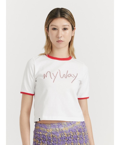 PAMEO POSE（パメオポーズ）の「MY WAY Chibi T（Tシャツ/カットソー・レディース・ブラック/ホワイト/ピンク・FREE）」の16枚目の写真