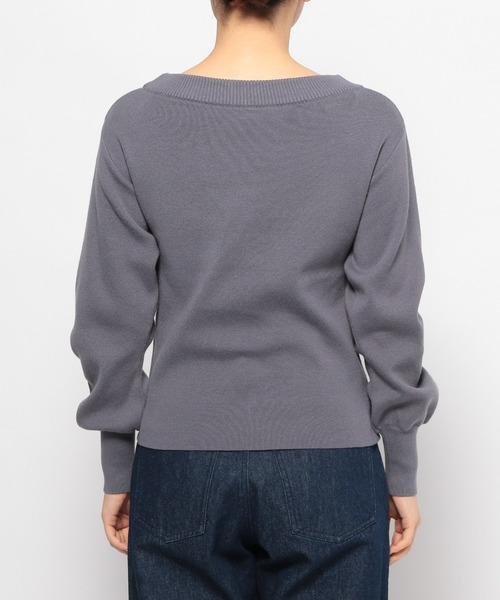 mysty woman（ミスティウーマン）の「ボリュームスリーブボートネック　106930（ニット/セーター・レディース・オフホワイト/グレー/ライトグリーン/イエロー・FREE）」の8枚目の写真