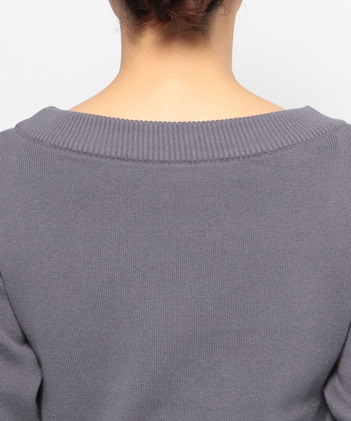 mysty woman（ミスティウーマン）の「ボリュームスリーブボートネック　106930（ニット/セーター・レディース・オフホワイト/グレー/ライトグリーン/イエロー・FREE）」の9枚目の写真