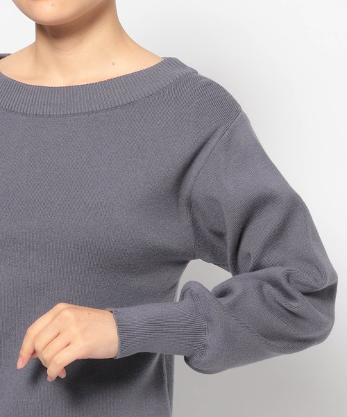 mysty woman（ミスティウーマン）の「ボリュームスリーブボートネック　106930（ニット/セーター・レディース・オフホワイト/グレー/ライトグリーン/イエロー・FREE）」の11枚目の写真