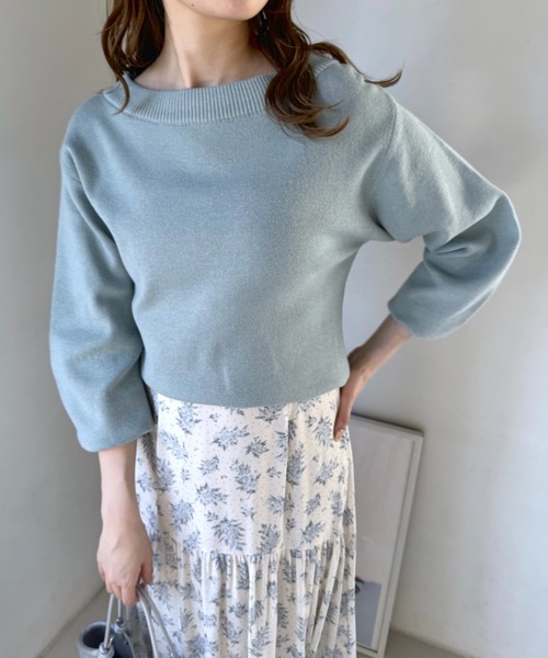 mysty woman（ミスティウーマン）の「ボリュームスリーブボートネック　106930（ニット/セーター・レディース・オフホワイト/グレー/ライトグリーン/イエロー・FREE）」の17枚目の写真