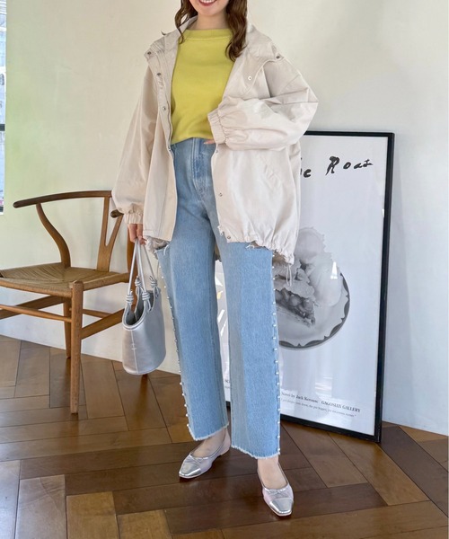 mysty woman（ミスティウーマン）の「ボリュームスリーブボートネック　106930（ニット/セーター・レディース・オフホワイト/グレー/ライトグリーン/イエロー・FREE）」の21枚目の写真