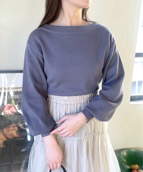 mysty woman（ミスティウーマン）の「ボリュームスリーブボートネック　106930（ニット/セーター・レディース・オフホワイト/グレー/ライトグリーン/イエロー・FREE）」の22枚目の写真