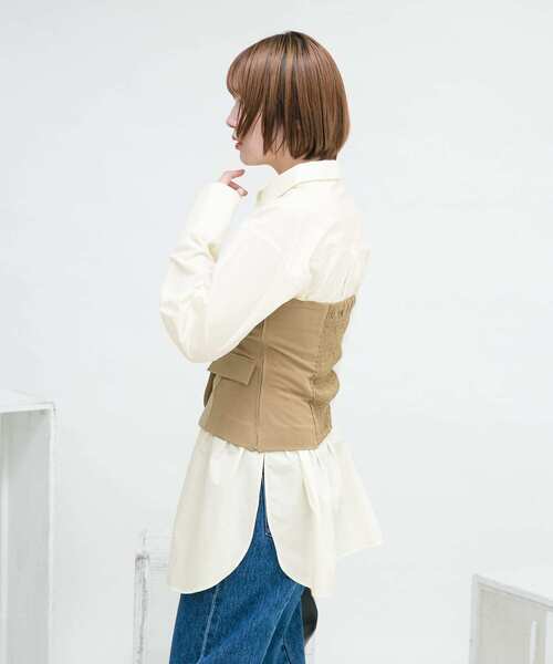 KBF（ケイビーエフ）の「ビスチェSETオーバーシャツ（シャツ/ブラウス・レディース・ベージュ系その他/ブルー系その他/グリーン系その他・ONE）」の14枚目の写真