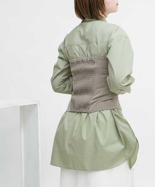 KBF（ケイビーエフ）の「ビスチェSETオーバーシャツ（シャツ/ブラウス・レディース・ベージュ系その他/ブルー系その他/グリーン系その他・ONE）」の5枚目の写真