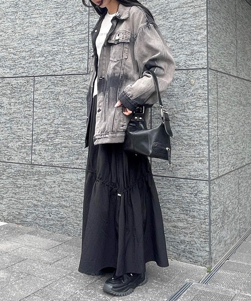 Figments（フィグメンツ）の「ナイロンドロストティアードスカート（スカート・レディース・ブラック・FREE）」の3枚目の写真