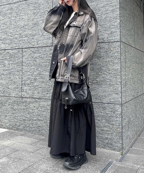 Figments（フィグメンツ）の「ナイロンドロストティアードスカート（スカート・レディース・ブラック・FREE）」の5枚目の写真