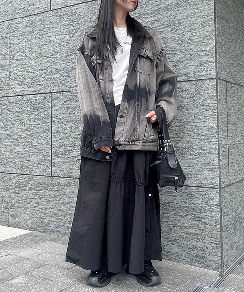 Figments（フィグメンツ）の「ナイロンドロストティアードスカート（スカート・レディース・ブラック・FREE）」の6枚目の写真