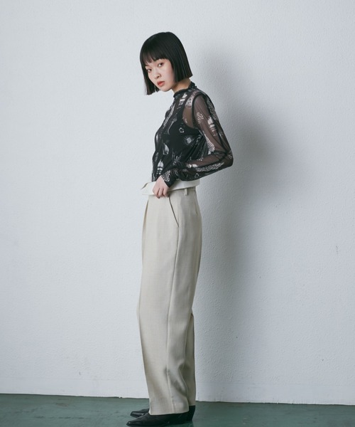 【セール】リネンライクハイウエストパンツ（その他パンツ）｜ROSE BUD（ローズバッド）