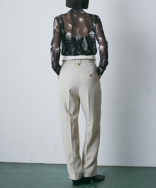 【セール】リネンライクハイウエストパンツ（その他パンツ）｜ROSE BUD（ローズバッド）