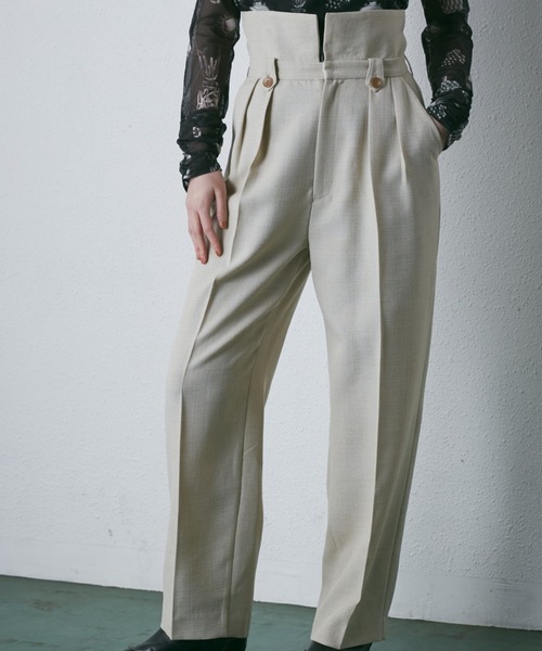 【セール】リネンライクハイウエストパンツ（その他パンツ）｜ROSE BUD（ローズバッド）