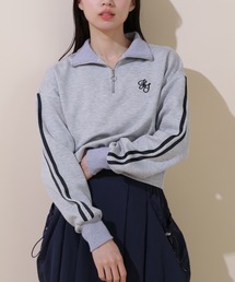 ◇バイカラーハーフジップダイバートップス