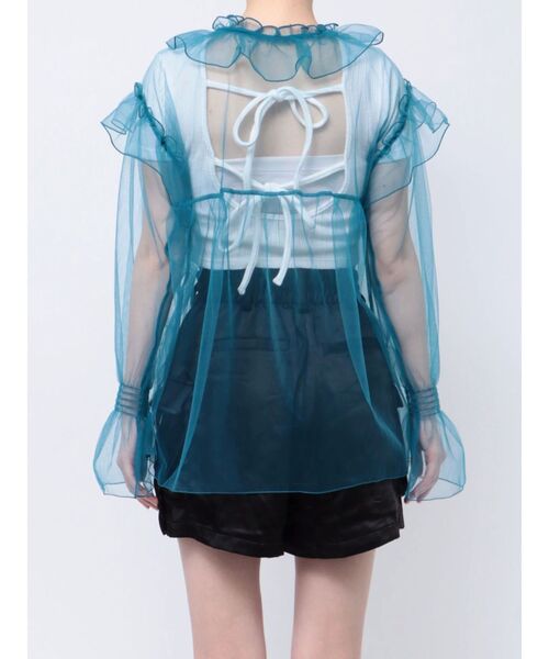 jouetie(ジュエティ)の「チュールフリルルーズブラウス(シャツ/ブラウス・レディース・オフホワイト/ブラック/ブルー・MEDIUM)」の13枚目の写真