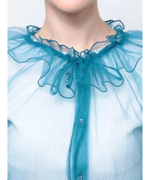 jouetie(ジュエティ)の「チュールフリルルーズブラウス(シャツ/ブラウス・レディース・オフホワイト/ブラック/ブルー・MEDIUM)」の12枚目の写真