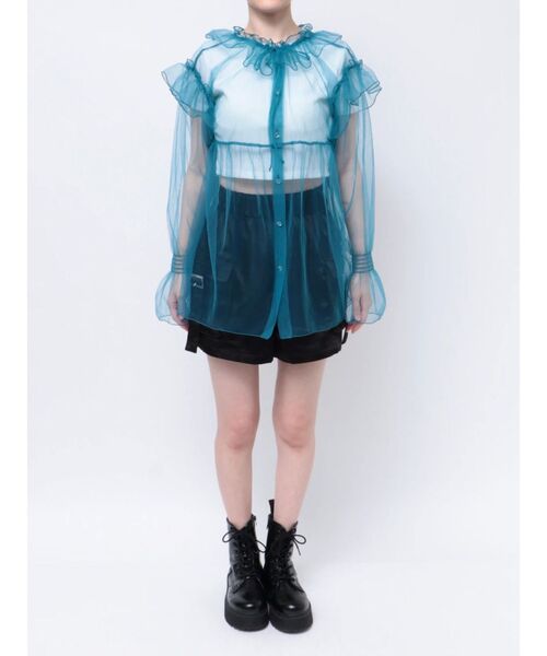 jouetie(ジュエティ)の「チュールフリルルーズブラウス(シャツ/ブラウス・レディース・オフホワイト/ブラック/ブルー・MEDIUM)」の8枚目の写真