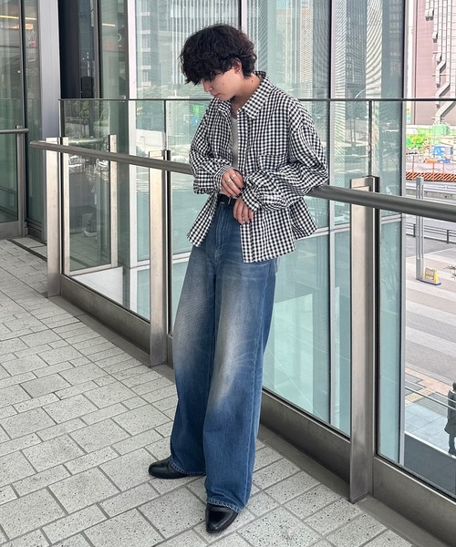 Theater code(シアターコード)の「Theater code×おだまや ギンガムチェックシャツ(シャツ/ブラウス・メンズ・ネイビー/ブラック・2/3)」の6枚目の写真