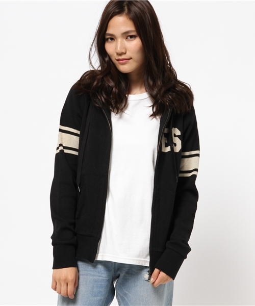 HYSTERIC GLAMOUR(ヒステリックグラマー)の「EDIE 1969 pt PK(パーカー・レディース・ネイビー/トップグレー/ブラック・FREE)」の2枚目の写真