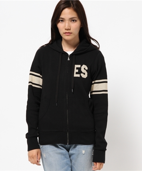 HYSTERIC GLAMOUR(ヒステリックグラマー)の「EDIE 1969 pt PK(パーカー・レディース・ネイビー/トップグレー/ブラック・FREE)」の4枚目の写真