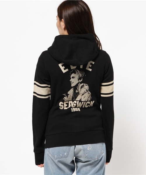 HYSTERIC GLAMOUR(ヒステリックグラマー)の「EDIE 1969 pt PK(パーカー・レディース・ネイビー/トップグレー/ブラック・FREE)」の6枚目の写真