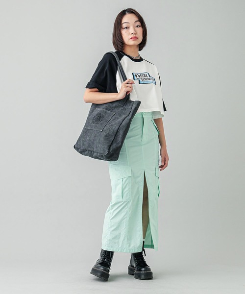 X-girl（エックスガール）の「LIGHTWEIGHT CARGO SKIRT（スカート・レディース・ブラック/ライトグリーン/ライトグレー・S/M）」の8枚目の写真