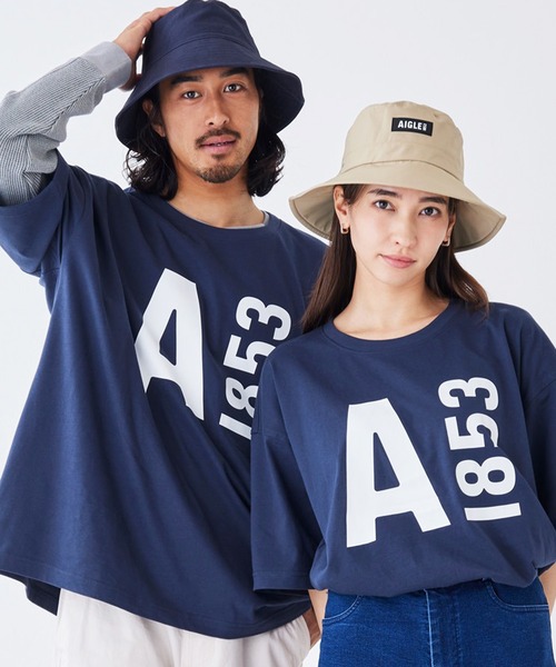 AIGLE（エーグル）の「ヘビーウェイトコットン オーバーサイズ ビッグロゴ 半袖Tシャツ（Tシャツ/カットソー・メンズ・ブラック/ライトブルー/ダークグリーン/ネイビー/ホワイト/レッド・XL/S/XXS/XS/M/L）」の6枚目の写真