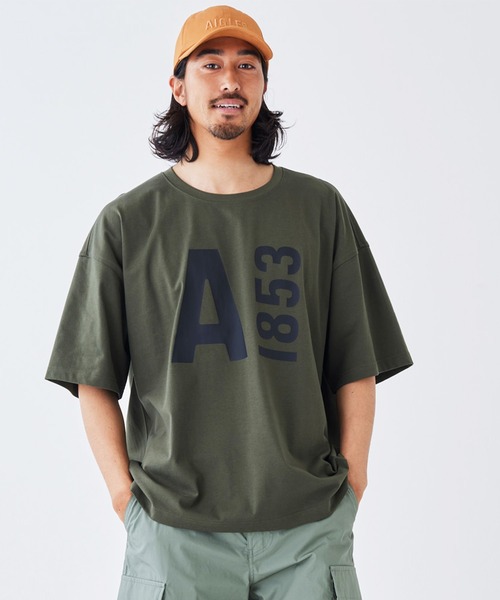 AIGLE（エーグル）の「ヘビーウェイトコットン オーバーサイズ ビッグロゴ 半袖Tシャツ（Tシャツ/カットソー・メンズ・ブラック/ライトブルー/ダークグリーン/ネイビー/ホワイト/レッド・XL/S/XXS/XS/M/L）」の4枚目の写真