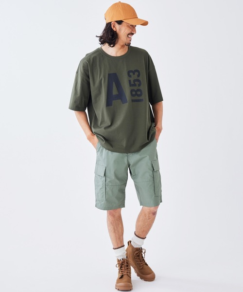 AIGLE（エーグル）の「ヘビーウェイトコットン オーバーサイズ ビッグロゴ 半袖Tシャツ（Tシャツ/カットソー・メンズ・ブラック/ライトブルー/ダークグリーン/ネイビー/ホワイト/レッド・XL/S/XXS/XS/M/L）」の7枚目の写真