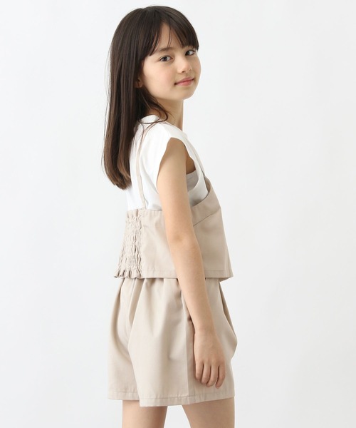 GLOBAL WORK（グローバルワーク）の「3SETビスチェセット半袖/キッズ/102724（サロペット/オーバーオール・キッズ・グレイッシュベージュ/ブルー・160cm/170cm/150cm/120cm/140cm/130cm）」の5枚目の写真