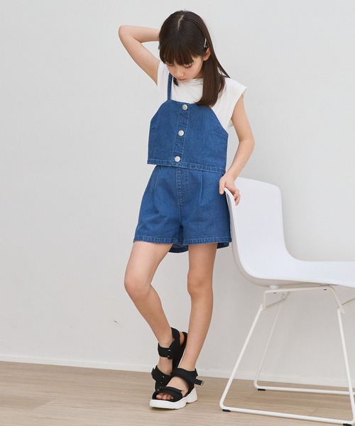 GLOBAL WORK（グローバルワーク）の「3SETビスチェセット半袖/キッズ/102724（サロペット/オーバーオール・キッズ・グレイッシュベージュ/ブルー・160cm/170cm/150cm/120cm/140cm/130cm）」の20枚目の写真