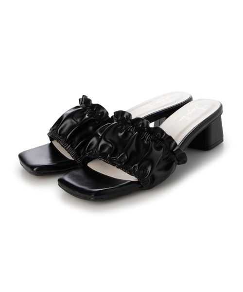 Launa lea（ラウナレア）の「ギャザーミュールサンダル(0566)（サンダル・レディース・レッド/ライトベージュ/ブラック/ホワイト・L/M/LL/S）」の2枚目の写真