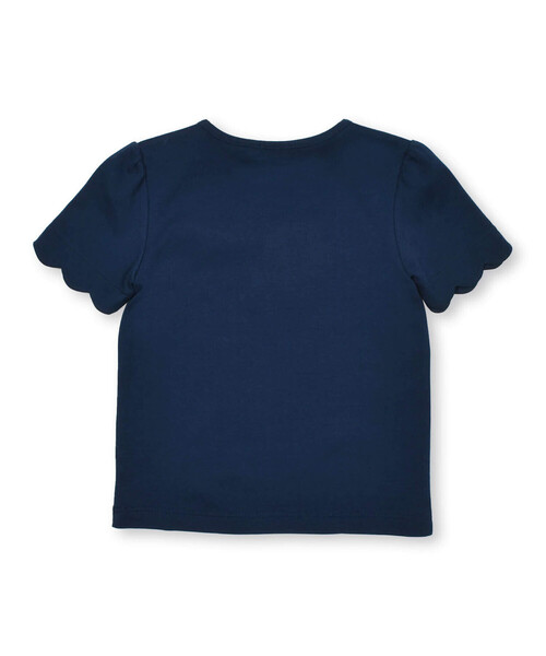 BeBe（ベベ）の「スカラップ袖ロゴリボンスムースTシャツ(90~160cm)（Tシャツ/カットソー・キッズ・ブラック/ネイビー・90cm/110cm/100cm/120cm/130cm/140cm/150cm）」の7枚目の写真