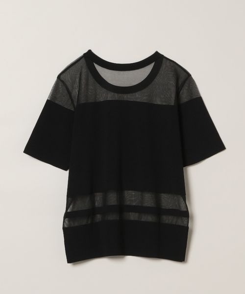 JEANASIS（ジーナシス）の「シアーコンビニットプルオーバーSS/120608（Tシャツ/カットソー・レディース・グレー系その他/ブラック/パープル・FREE）」の13枚目の写真