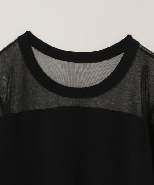 JEANASIS（ジーナシス）の「シアーコンビニットプルオーバーSS/120608（Tシャツ/カットソー・レディース・グレー系その他/ブラック/パープル・FREE）」の14枚目の写真