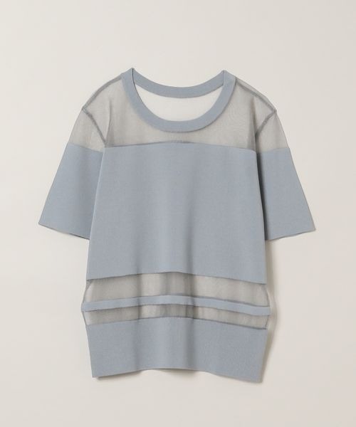 JEANASIS（ジーナシス）の「シアーコンビニットプルオーバーSS/120608（Tシャツ/カットソー・レディース・グレー系その他/ブラック/パープル・FREE）」の19枚目の写真