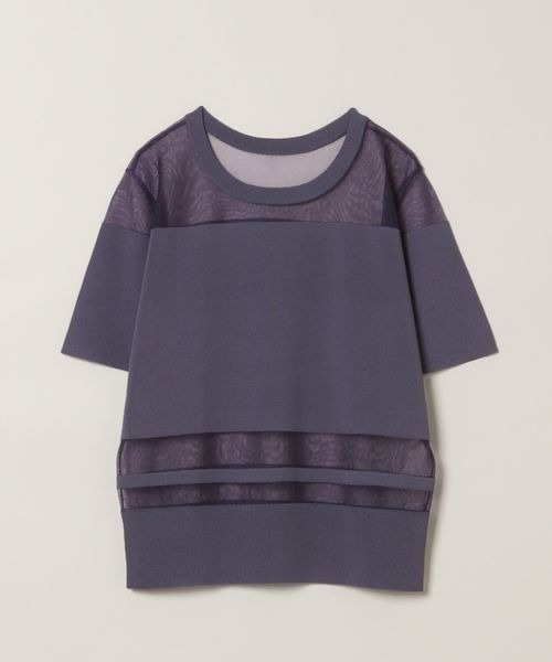 JEANASIS（ジーナシス）の「シアーコンビニットプルオーバーSS/120608（Tシャツ/カットソー・レディース・グレー系その他/ブラック/パープル・FREE）」の21枚目の写真