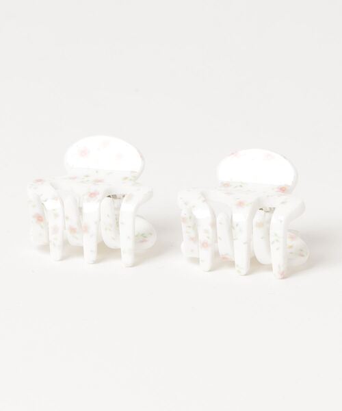 RUBY AND YOU（ルビーアンドユー）の「［select］花柄ミニヘアクリップ 2個セット（バレッタ/ヘアクリップ・レディース・ホワイト・FREE）」の3枚目の写真