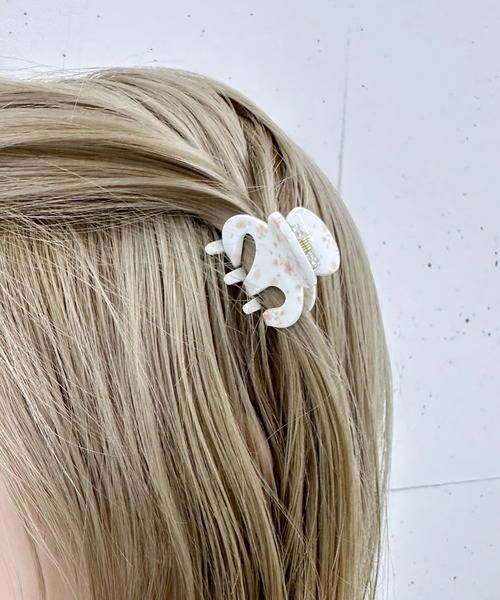 RUBY AND YOU（ルビーアンドユー）の「［select］花柄ミニヘアクリップ 2個セット（バレッタ/ヘアクリップ・レディース・ホワイト・FREE）」の2枚目の写真