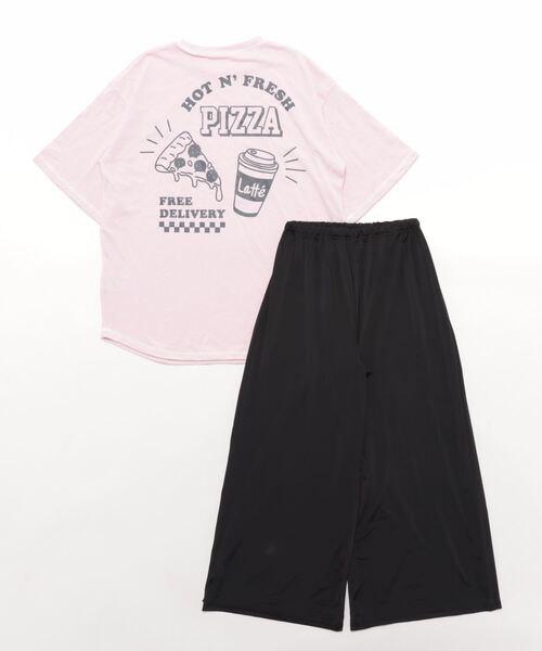 半袖バックプリント&パンツセット（ルームウェア/パジャマ