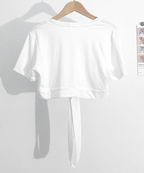 Miniministore(ミニミニストア)の「へそ出し トップス レディース 半袖(Tシャツ/カットソー・レディース・ホワイト/ブラック・FREE)」の16枚目の写真