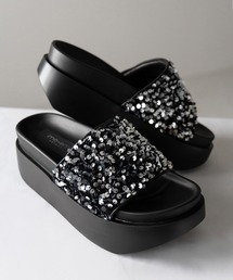 me+em select | ※【 ２color 】厚底スパングルチャンキーボリュームソールサンダル ／ platform spangle chunky volume sole sandals(サンダル)