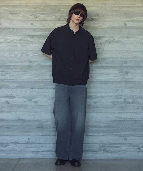 MONKEY TIME（モンキータイム）の「サッカー シャーリング スナップ シャツ（シャツ/ブラウス・メンズ・ブラック/その他1・L/M/S/XL）」の4枚目の写真