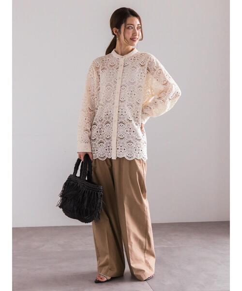 Te chichi（テチチ）の「バンドカラーレースシャツ（シャツ/ブラウス