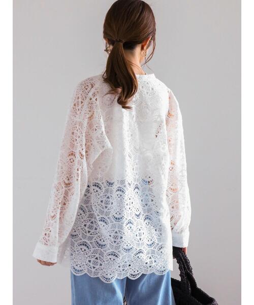 Te chichi CLASSIC　マニッシュレースシャツ　ホワイト Te chichi CLASSIC（テチチクラシック）の「マニッシュレース