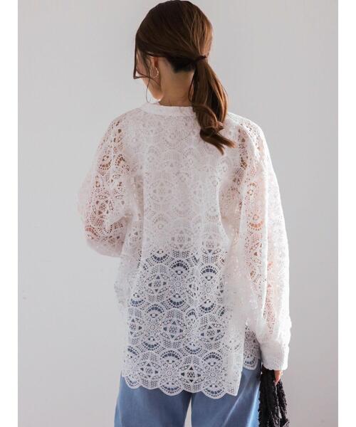 Te chichi（テチチ）の「バンドカラーレースシャツ（シャツ/ブラウス