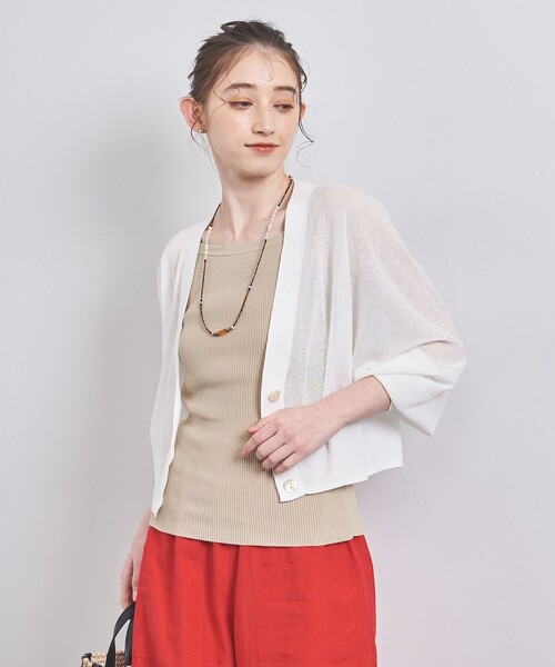 UNITED ARROWS(ユナイテッドアローズ)の「ドルマンスリーブ ニット カーディガン(カーディガン/ボレロ・レディース・ブラック/ライトピンク/ホワイト・FREE)」の11枚目の写真