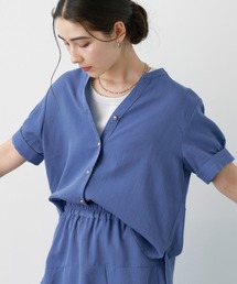 saloon | SALOON(サルーン)/《新色登場》麻調合繊ブラウス【手洗い可】半袖(シャツ/ブラウス)