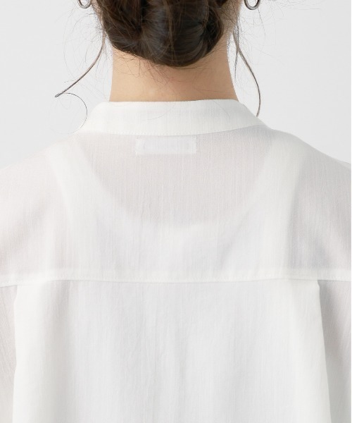 saloon（サルーン）の「SALOON(サルーン)/《新色登場》麻調合繊ブラウス【手洗い可】半袖（シャツ/ブラウス・レディース・ホワイト/グリーン/ブラック/ブルー/クリアグリーン・FREE）」の20枚目の写真