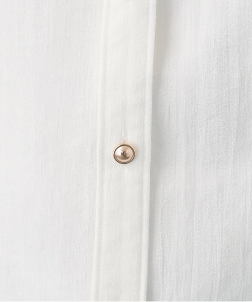 saloon（サルーン）の「SALOON(サルーン)/《新色登場》麻調合繊ブラウス【手洗い可】半袖（シャツ/ブラウス・レディース・ホワイト/グリーン/ブラック/ブルー/クリアグリーン・FREE）」の14枚目の写真